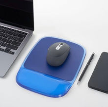 Charger l'image dans la galerie, Tapis de souris transparent avec repose-poignets Staples - Gel - Cristal bleu