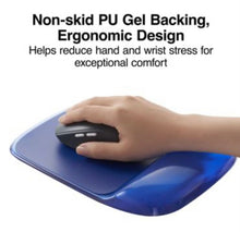 Charger l'image dans la galerie, Tapis de souris transparent avec repose-poignets Staples - Gel - Cristal bleu