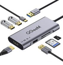 Charger l'image dans la galerie, QGeeM 7-en-1 USB A MiniDock Adaptateur Hub HDMI - 3 Ports USB - Lecteur de Carte SD/Micro Compatible avec Windows, Android