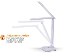 Charger l'image dans la galerie, PureOptics LED Qi VLED1700WH Lampe de bureau LED sans fil à intensité variable Blanc