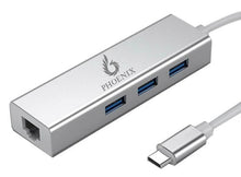 Charger l'image dans la galerie, Phoenix USB-C vers Ethernet, adaptateur multiport USB3.0 x 3, boîtier en alliage d'aluminium
