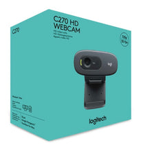 Charger l'image dans la galerie, Webcam Logitech C270 HD avec micros à réduction de bruit pour les appels vidéo - Noir
