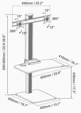 Charger l'image dans la galerie, Rosewill RMS-17004  Poste de travail réglable en hauteur assis-debout à deux moniteurs
