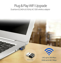 Charger l'image dans la galerie, ASUS Dual Band AC1200 USB-AC53 Nano USB WiFi Adapter
